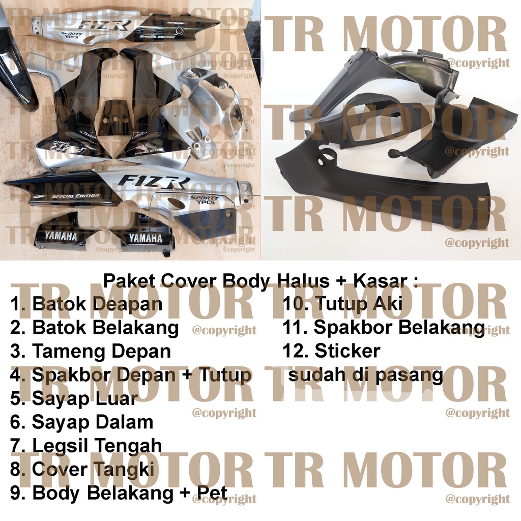 Cover Body Fizr F1zr Malboro Silver Hitam Full Set Halus Cover Bodi Yamaha Fiz r