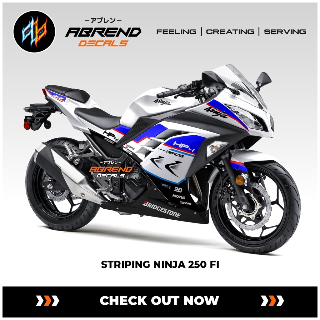Striping Ninja 250 Fi HP4 / Stiker Motor Kawasaki Ninja Fi / Stock Decals