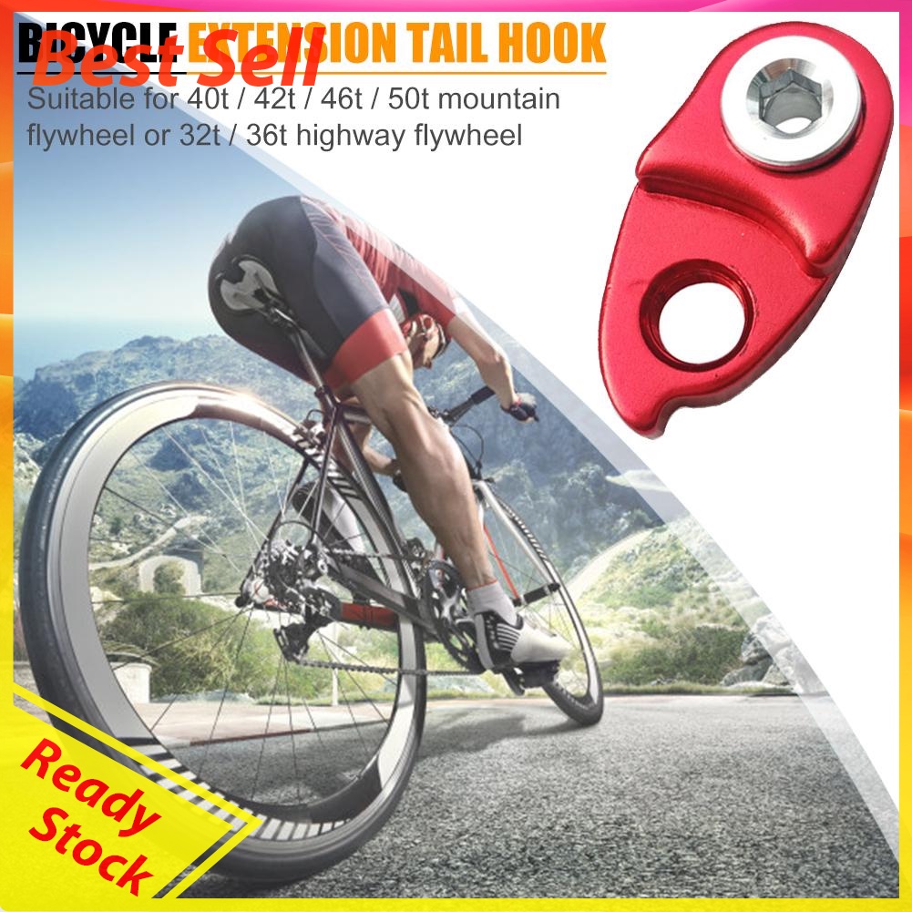 Bicycle Rear Derailleur Hanger Extension MTB Gear Tail Hook Extender (Red)