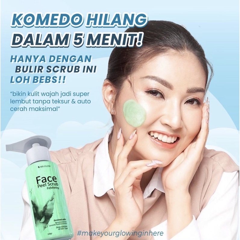 Ms glow Face Peel Scrub Ampuh Angkat komedo