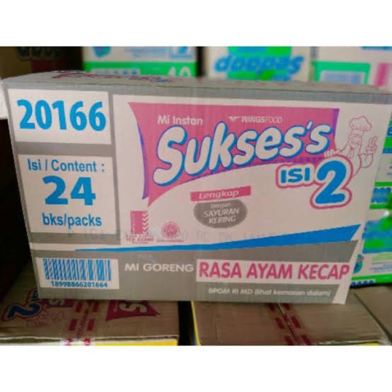 

Mie Sukses isi 2 per dus rasa ayam kecap, ayam kremes