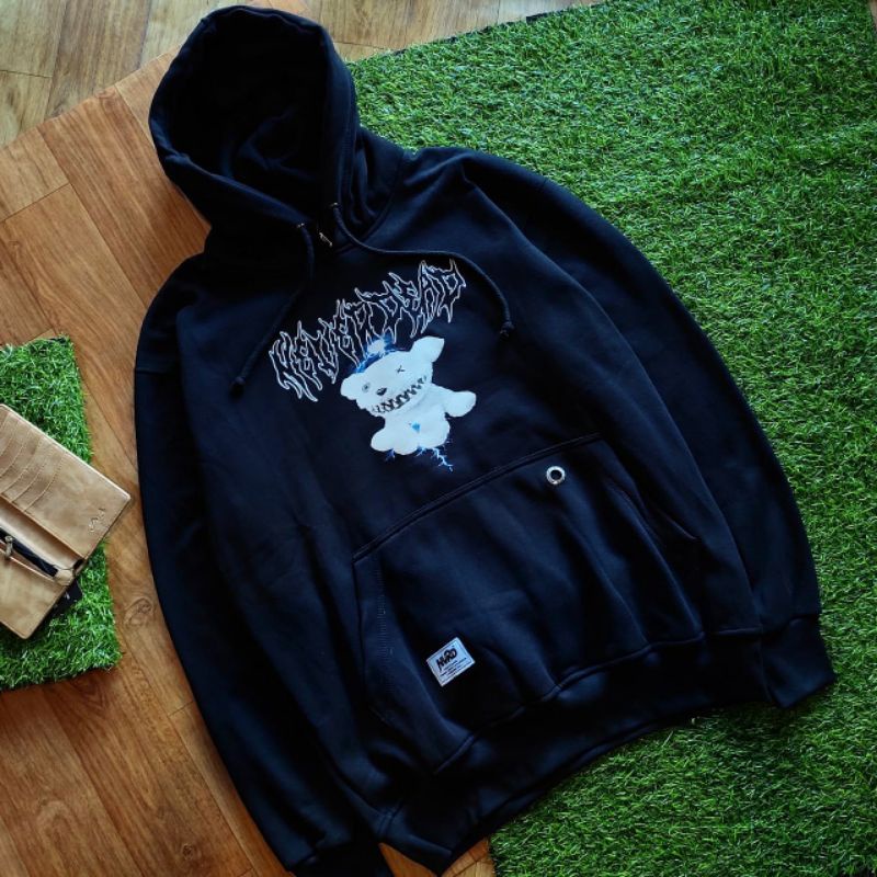 TRIPLE XTREME - HOODIE BEAR HITAM - NEVERDEAD 001