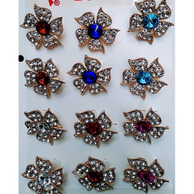 ISI 12PCS Brooch bunga BIANKA 2