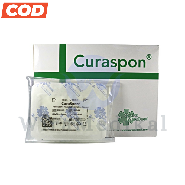 Curaspon Standard - Spon Penutup Luka Infeksi - 80 mm x 50 mm x 10 mm