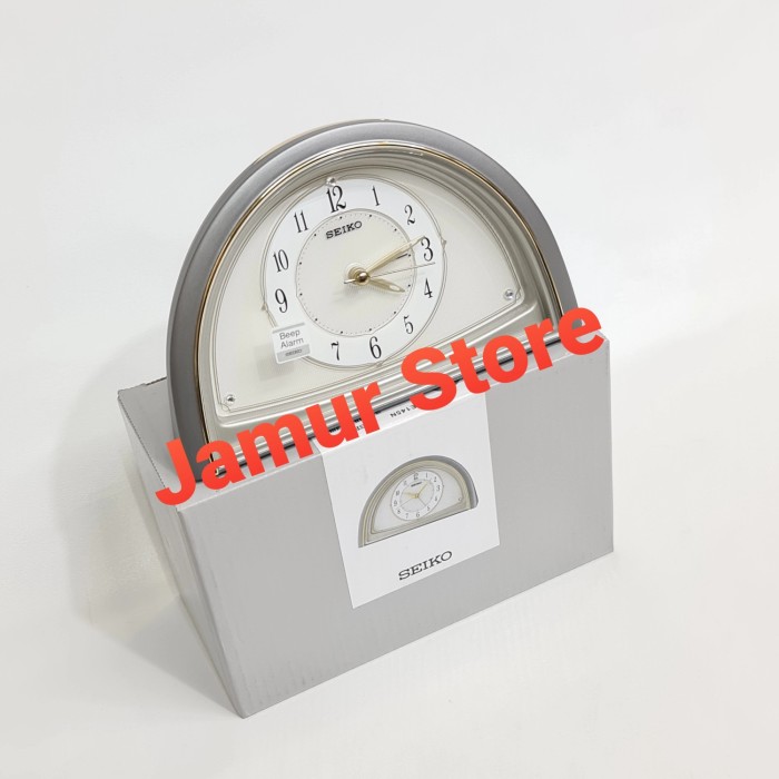 Jam Meja Beker Weker Seiko QHE145N - Grey  Jam Beker Seiko QHE145N