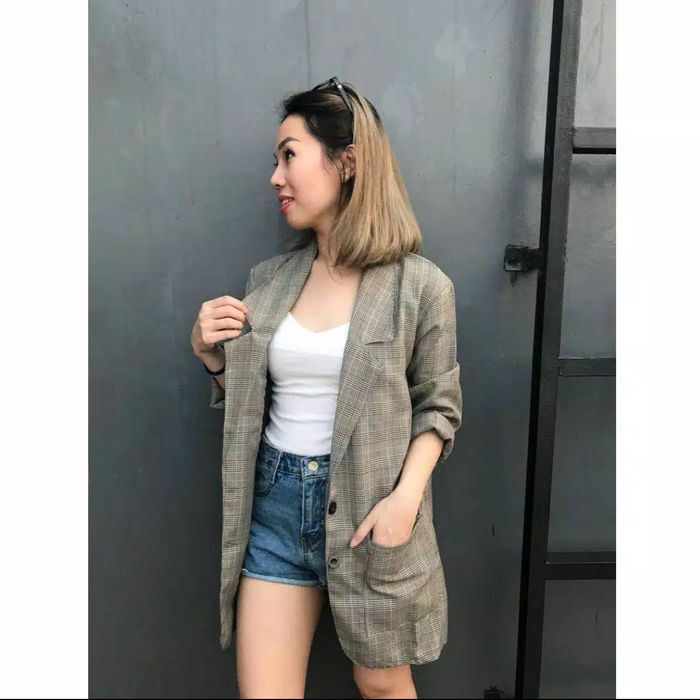 Blazer Zara Blazer Kotak Outer Wanita Terbaru