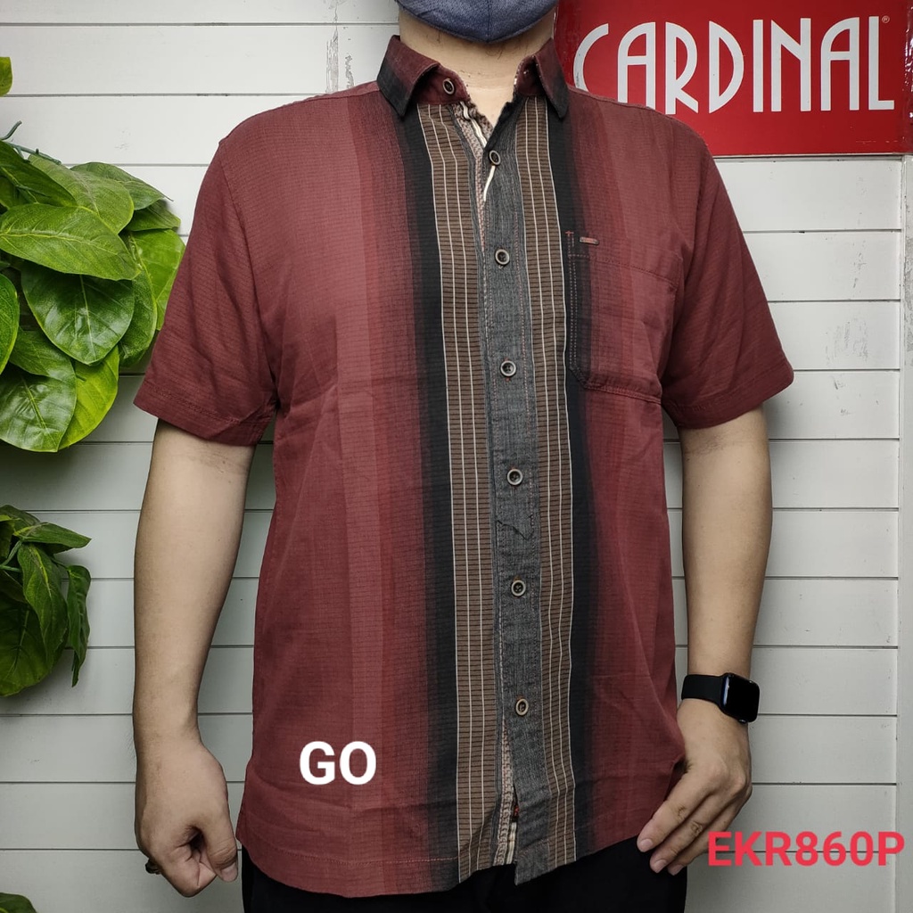 gof CRRB CARDINAL KEMEJA JUMBO CASUAL Hem Pria Baju Pendek Cowok Pakaian Pria