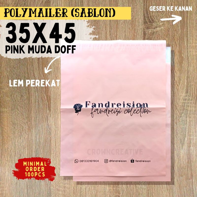 

35X45 (SABLON) POLYMAILER / PLASTIK PACKING PINK MUDA DOFF