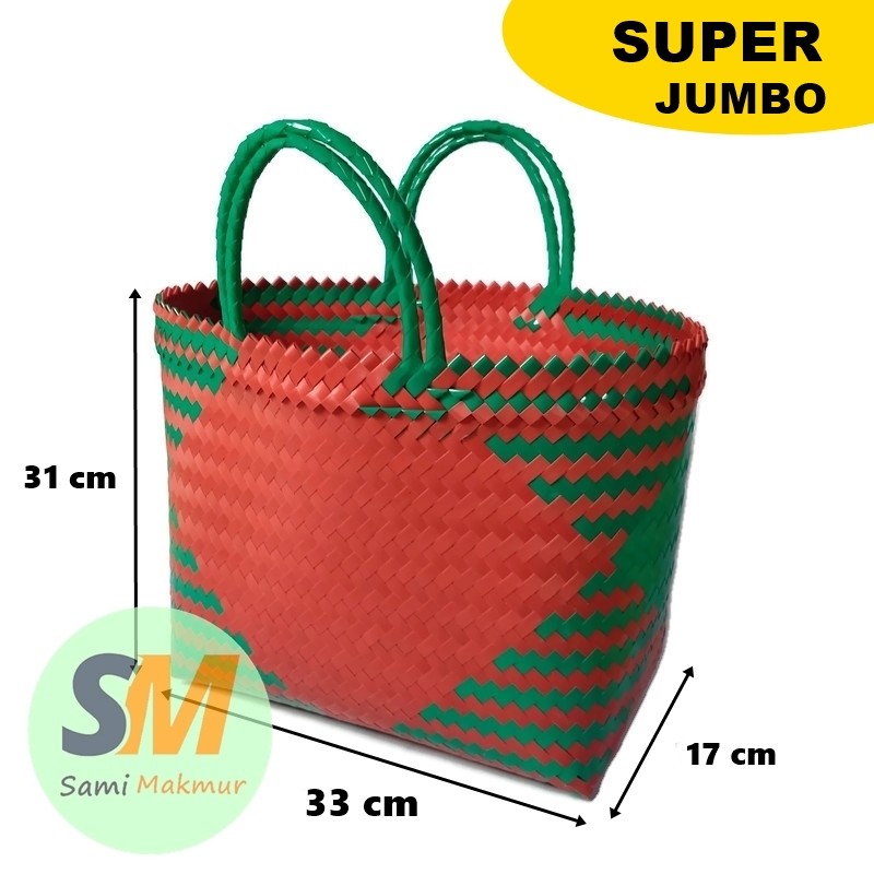 Tas Anyaman Plastik KACA Kilap / Tas Belanja / Tas Anyam / Tas Hajatan / Tas Souvenir/ Tas Parcel