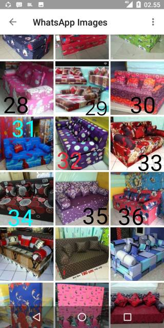 Pengganti cover/sarung sofabed no.1 uk-200x180x20/no.2 uk-200x160x20