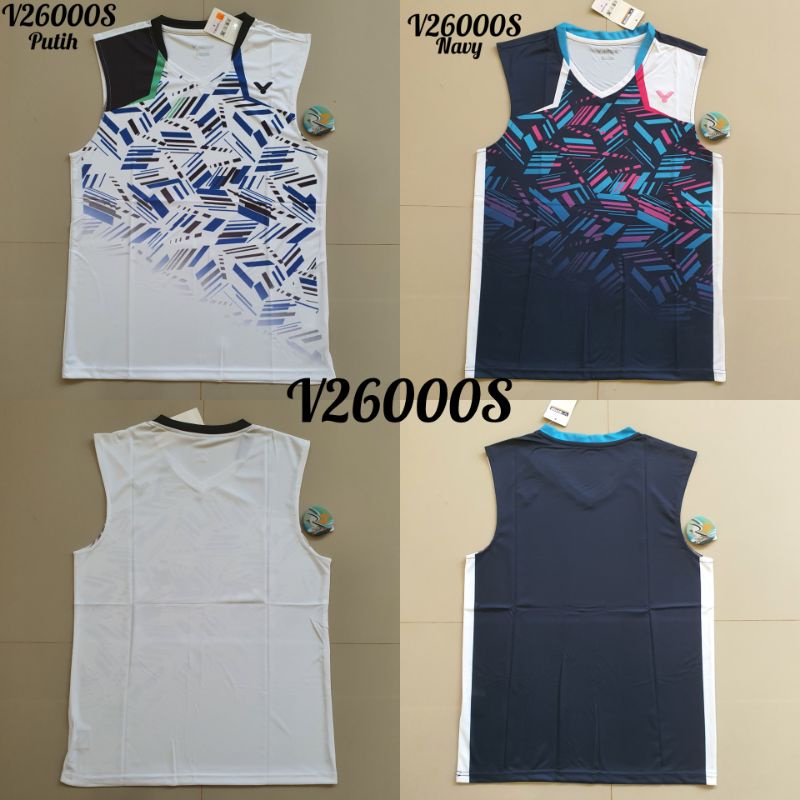 V26000 KAOS BADMINTON VICTOR SINGLET IMPORT BAJU BULU TANGKIS OLAHRAGA