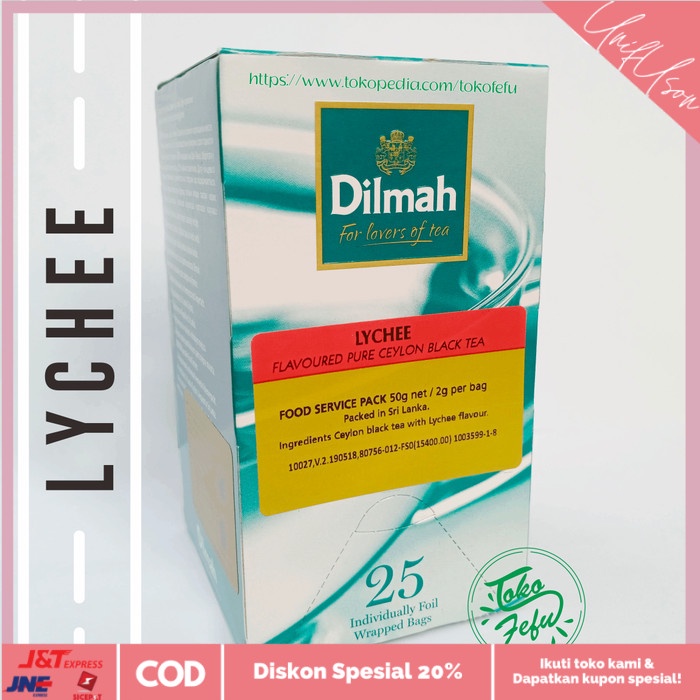 

⭐COD⭐ Dilmah Lychee Tea [Isi 25 Sachet Envelope]