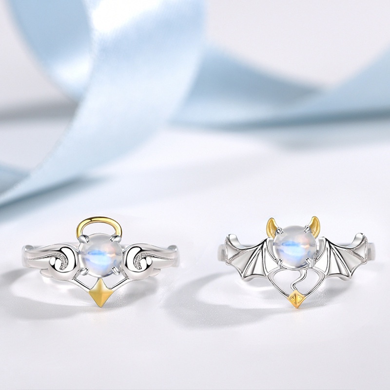 Cincin Zircon Bentuk Geometri Dua Warna Adjustable Untuk Wanita