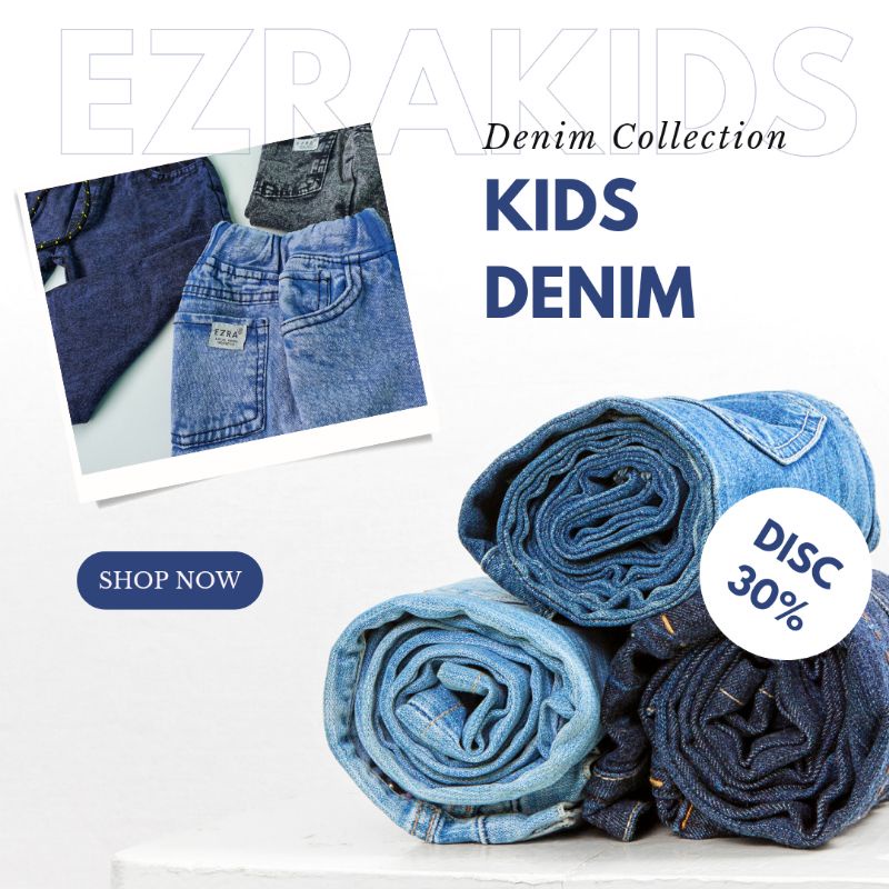 Ezra Kids Celana Jeans Anak Laki laki Usia 1-9 Tahun