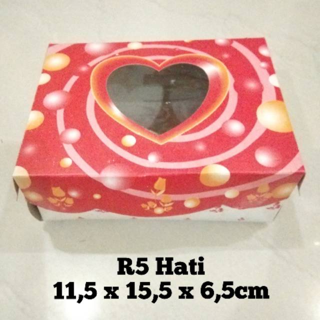 Dus kue R5 Hati jajan merah tebal snack box roti pukis bikang lumpur arisan PKK rapat ultah