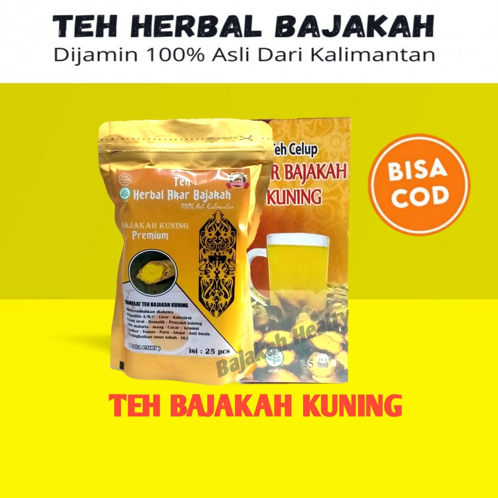 Teh Herbal Bajakah Akar Kuning Super Isi 25 Pcs Obat Stroke Obat Diabetes Asli Kalimantan