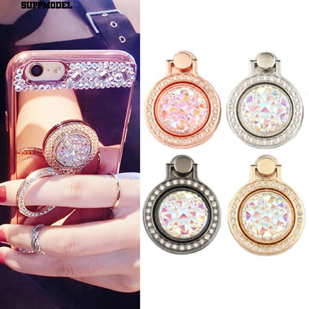 Mode Shiny Rhinestone Phone Ring Stand Finger Holder Gift untuk iPhone iPad