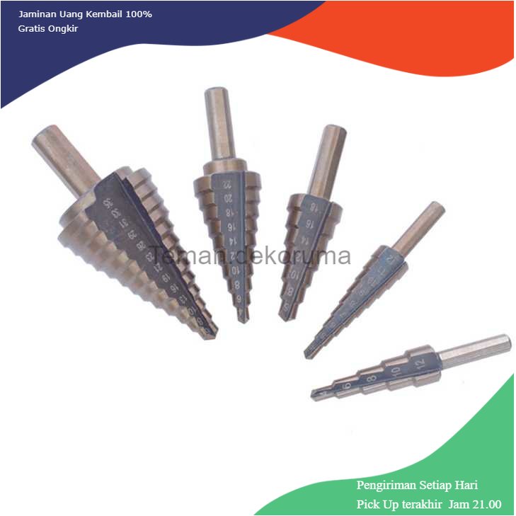 TD - PKK Drillpro Mata Bor Pagoda Spiral Drill Titanium HSS 5 PCS - BIHH480