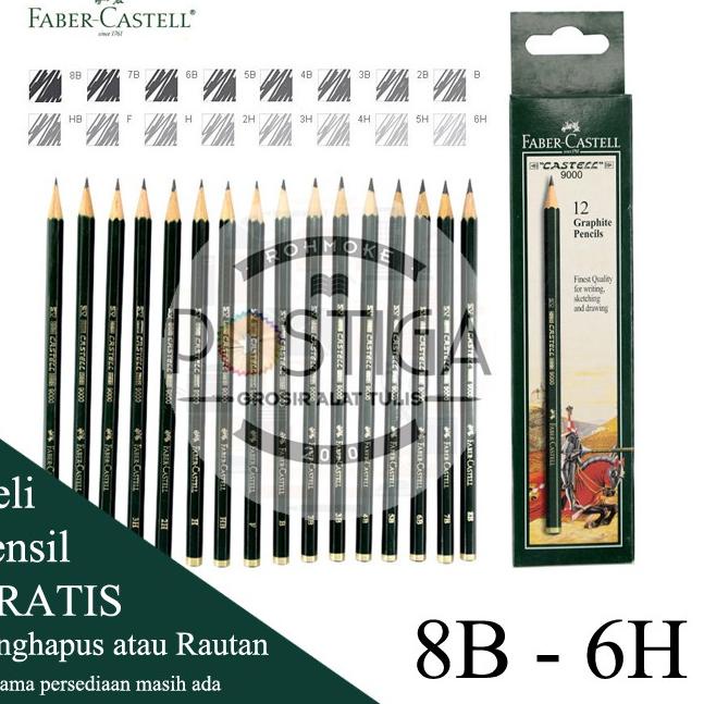 

yvr PAKET LENGKAP 16 TIPE PRO MENGGAMBAR SKETSA & MENULIS 8B-B, HB-6H ≧o≦ 53