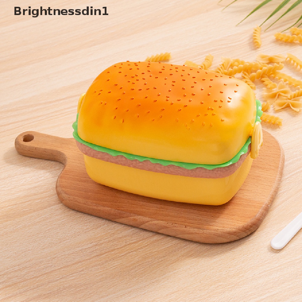 Kotak Makan Siang Bento Bentuk Hamburger 1 In 1 Untuk Anak