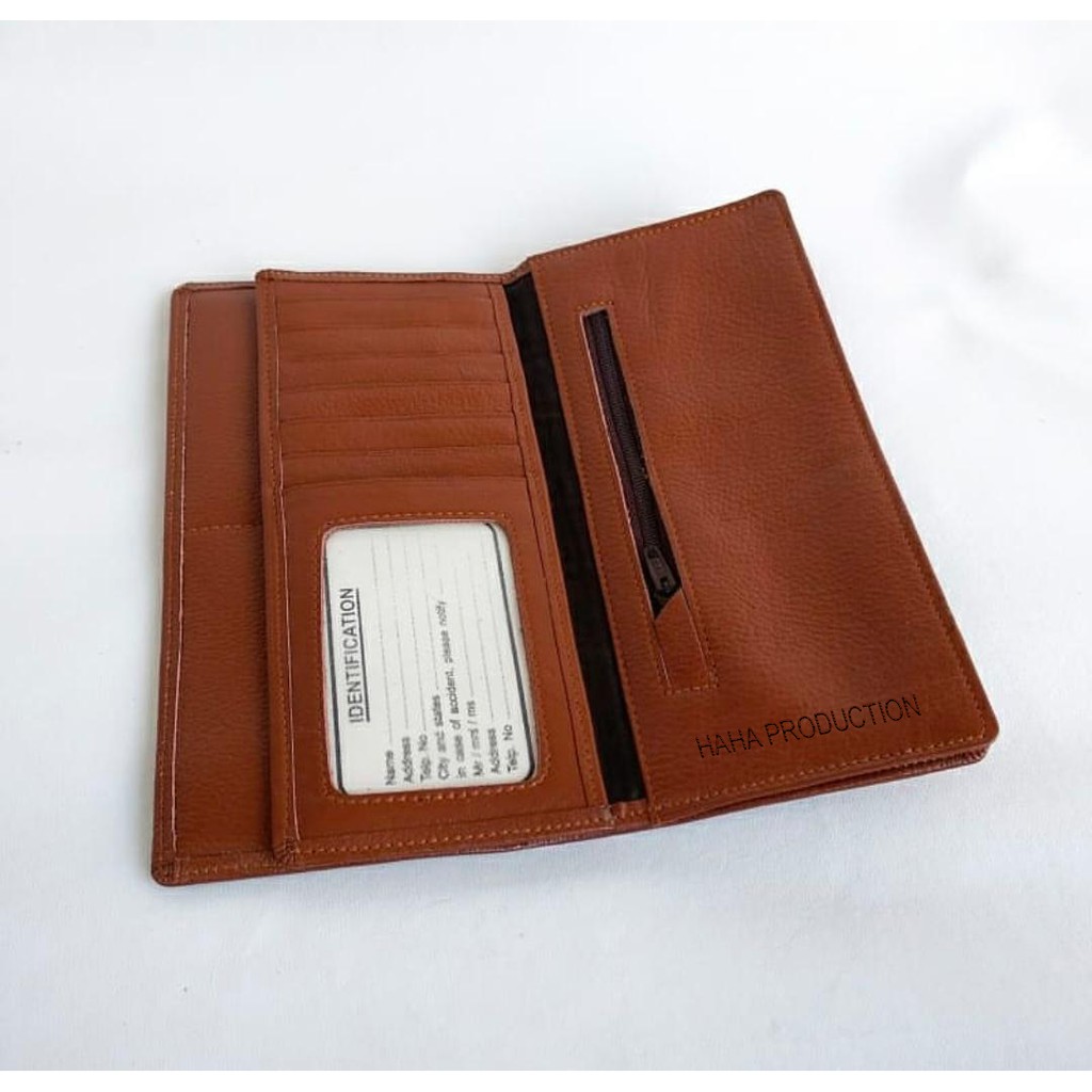 Dompet Panjang Lipat Kartu Kulit Asli Pria - Leather Wallet Logant HaHa