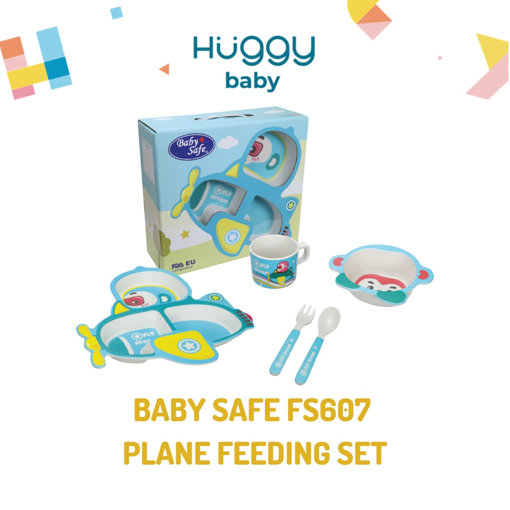 Baby Safe FS608 PLANE Feeding Set | Set Perlengkapan Makan Anak