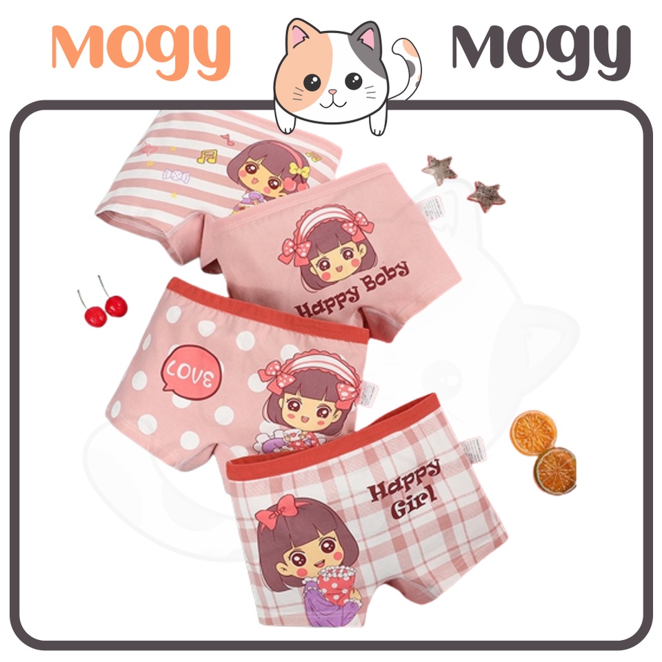MOGYMOGY W246 Boxer Anak Perempuan Celana Dalam CD Celana Dalam Anak Perempuan