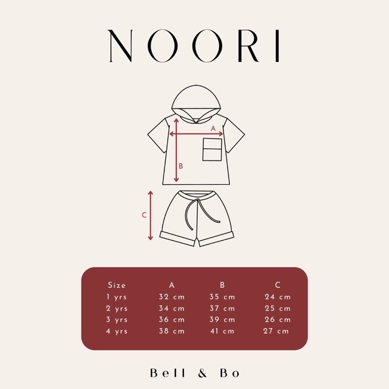 Noori Set Bell &amp;Bo / Setelan Anak Unisex