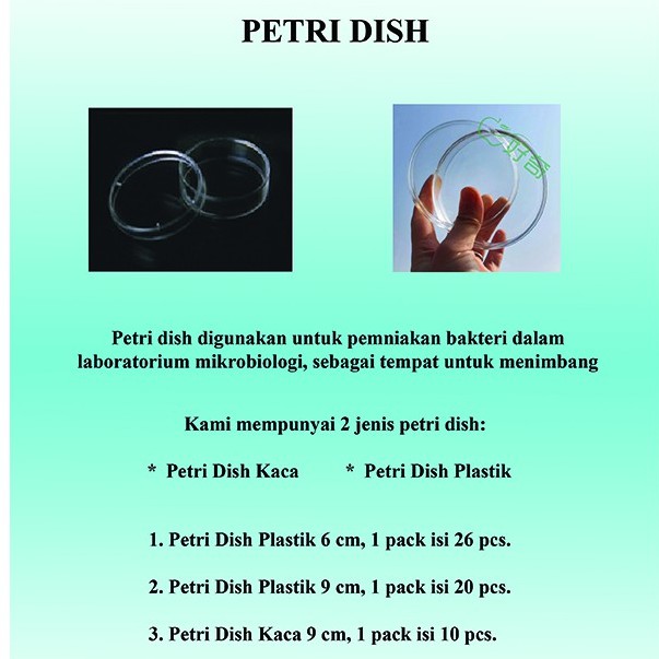 Petridish Plastik Steril 60-90mm, Nesco, 20-26pcs, bag, FM, Best Seller