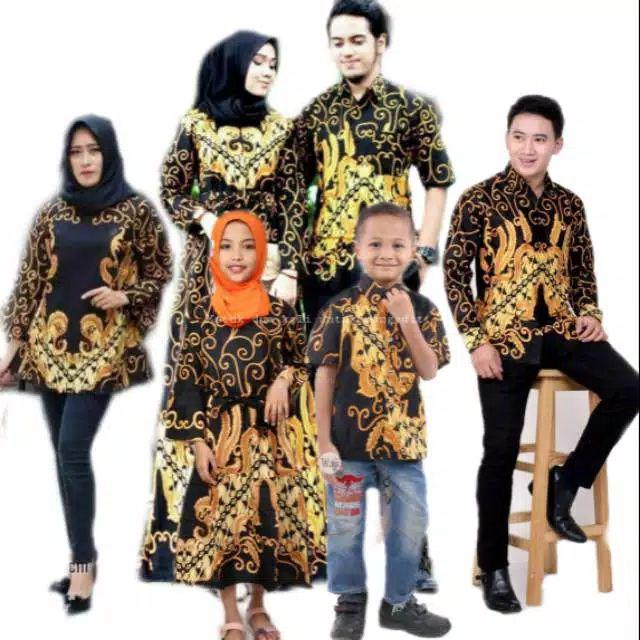Batik Couple Keluarga Sania Ruffle Ori Ndoro Jowi Dnt Ulir Kuning