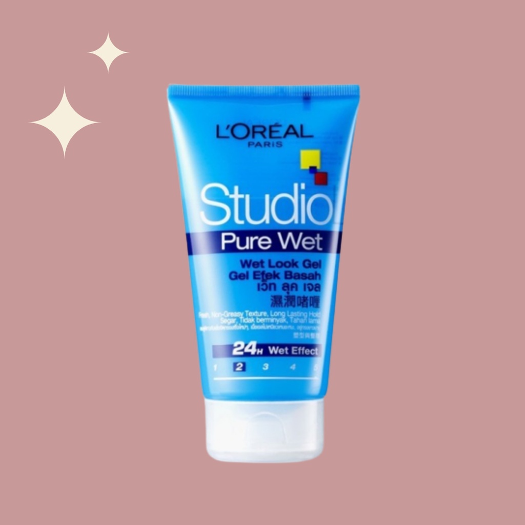 L'Oreal Paris Studio Line Pure 24H Wet Look Styling Gel 150ml - Loreal Perawatan Rambut Pria Wanita 