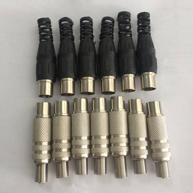 Jack Antena Sambungan Kabel TV Male / Konektor Connector Jantan Jek antenna besi premium