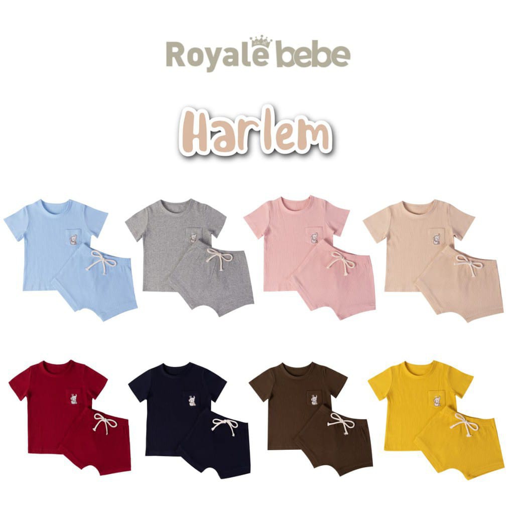 PROMO 7.7 ROYALE  BEBE HARLEM SET SETELAN OBLONG ANAK PREMIUM PIYAMA ANAK PIYAMA BAYI 3-6 BULAN