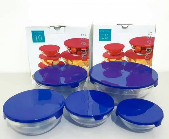 Kimglass Imperal Bowl Set Isi 5 - Mangkuk Sayur Salad Buah Makanan