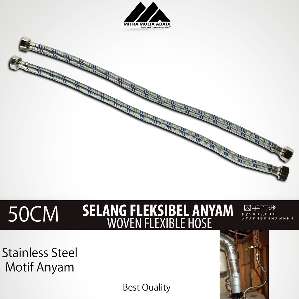 Selang Flexible Hose 50cm Anyam Closet Wastafel ICO