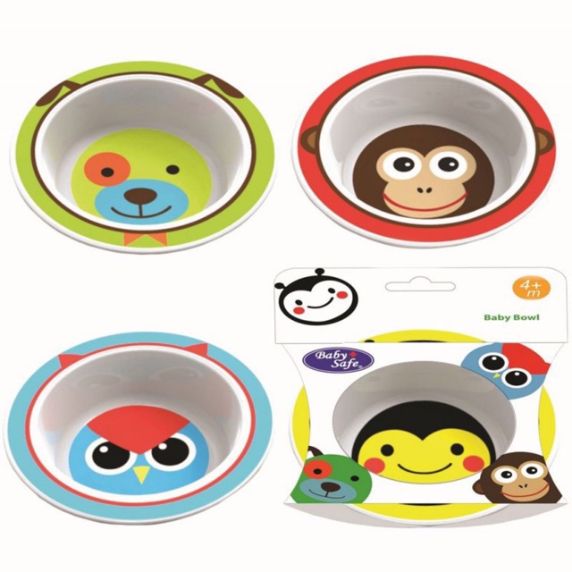 BABY SAFE Baby Bowl Motif Hewan SK001 &amp; SK002 (Mangkok Piring Makan Mpasi Anak Bayi)