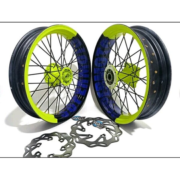 velg sepaket jari jari tromol cakram tapak lebar ring 17 motor klx supermotor dtracker kawasaki klx