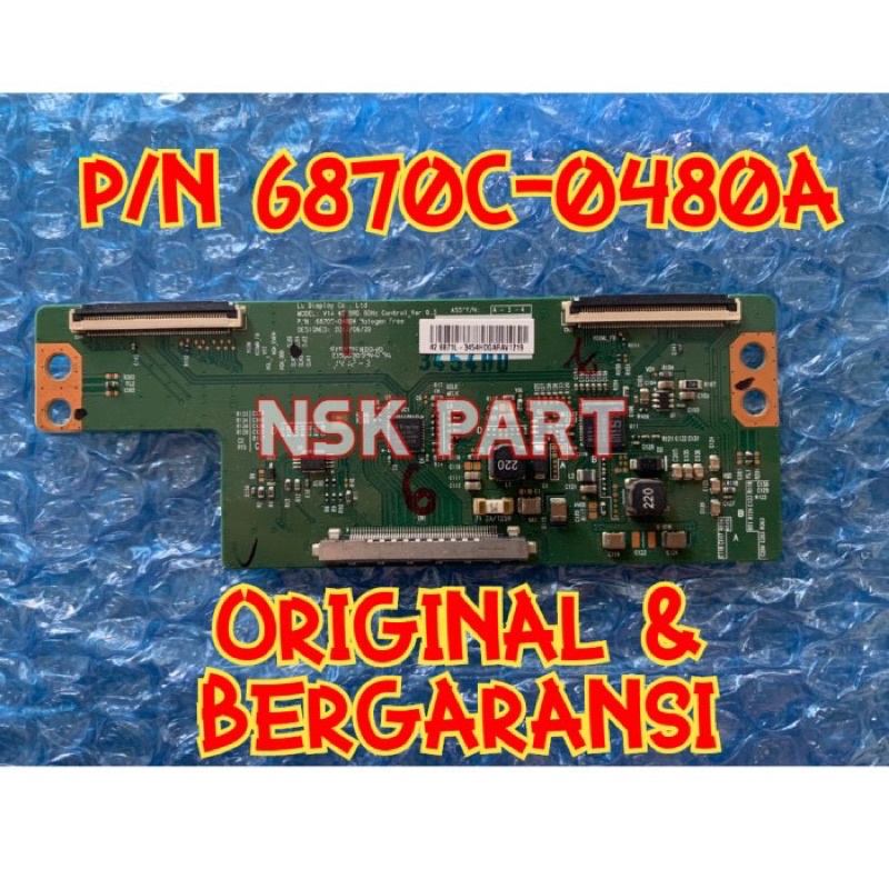 Tcon logic t con tv lg panasonic toshiba akari cocaa p/n 6870c-0480a 42inc original beragaransi