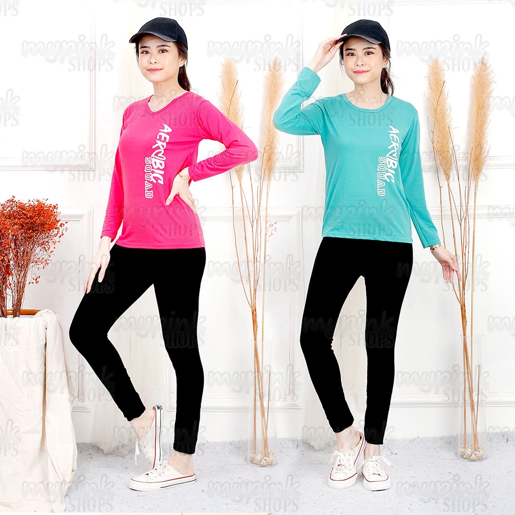 Baju Aerobic Wanita / Kaos Senam Lengan Panjang / PP Aerobic Squad / Kaos Aerobic Wanita