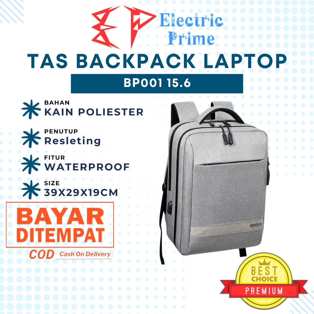 Tas Ransel Laptop 15.6 Inch Backpack Notebook Gendong TAIKESEN Travel Bag Macbook Punggung USB Kuliah Pria Wanita