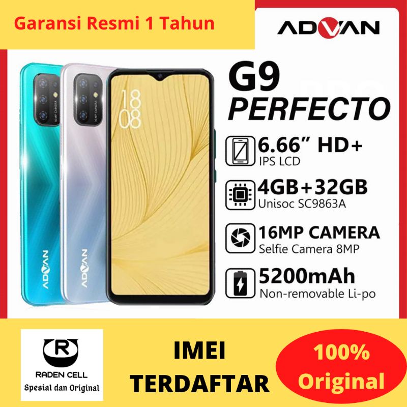 Advan G9 Perfecto Ram 4/32 GB Handphone 4G Murah HP Android 4G Murah Garansi Resmi 1 Tahun