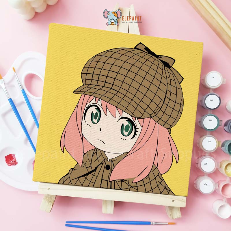 Jual Paint By Number 20x20cm Anime Detective Anya DIY Painting Kit Spy x Family Mewarnai Lukisan
