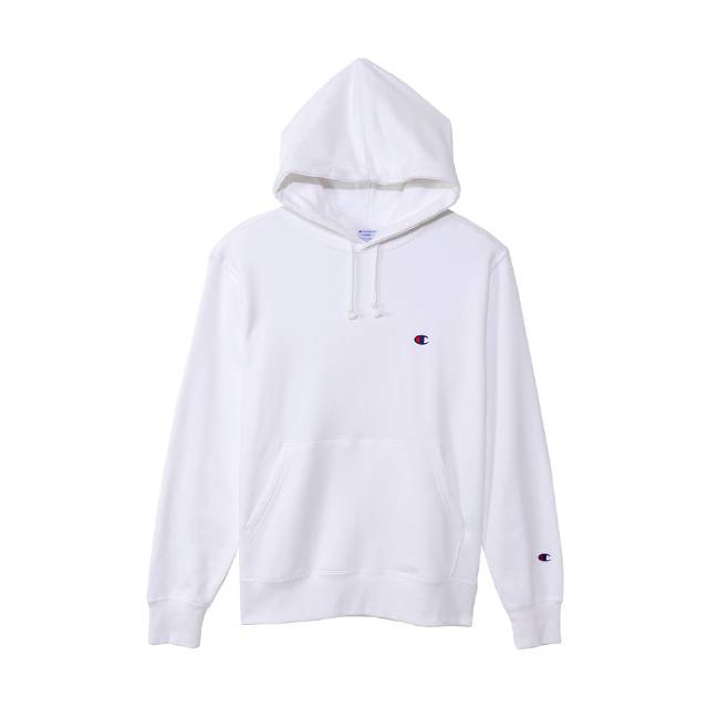 CHAMPION BASIC LOGO HOODIE WHITE NEW 