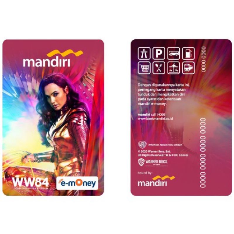 Mandiri eMoney Wonder Woman /Wonderwoman 84 - Gold Armor with Wings ORI /Like eTOLL Tapcash Flazz or Brizzi