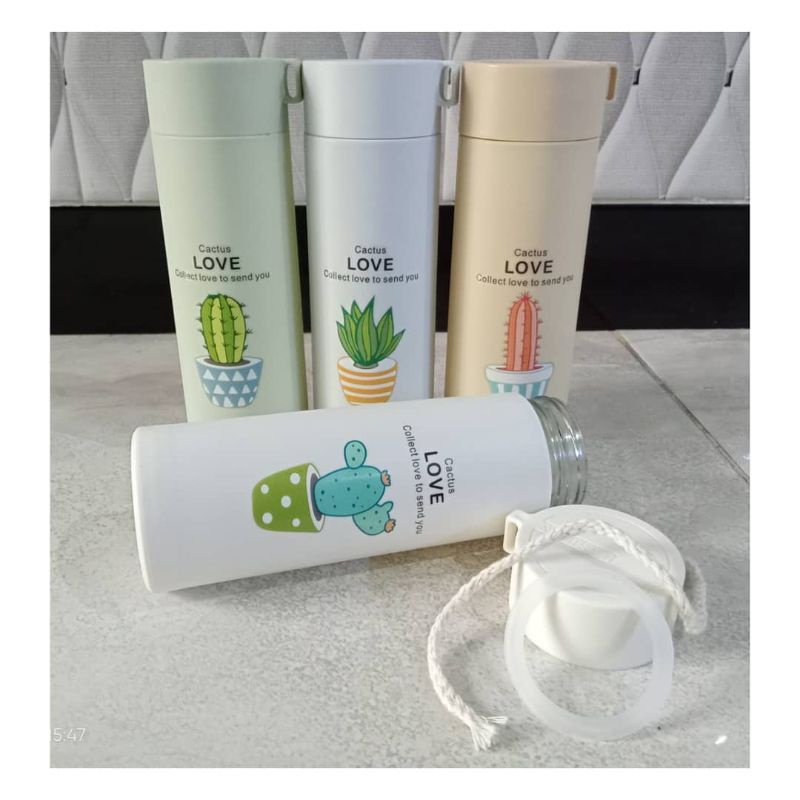 Botol Minum Kaca Kaktus | Tumbler Kaca | Tumbler Lucu