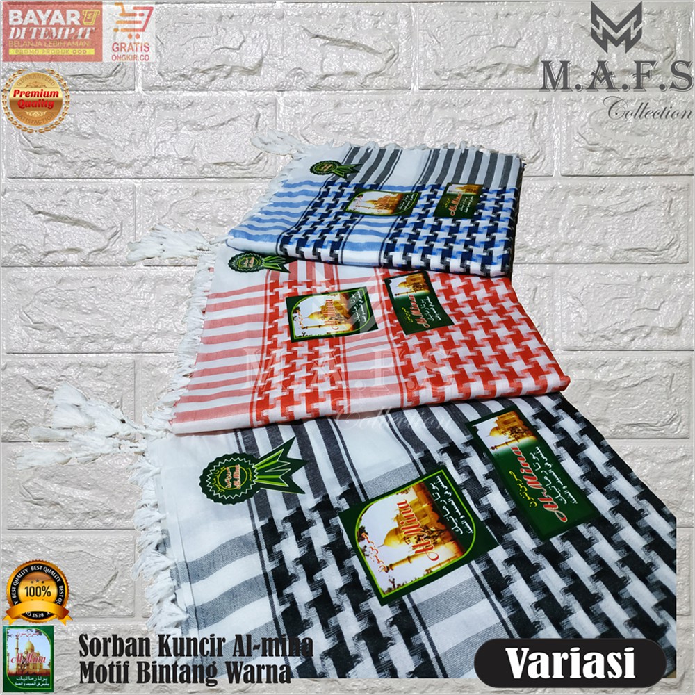 SORBAN MURAH SORBAN KUNCIR ALMINA MOTIF BINTANG