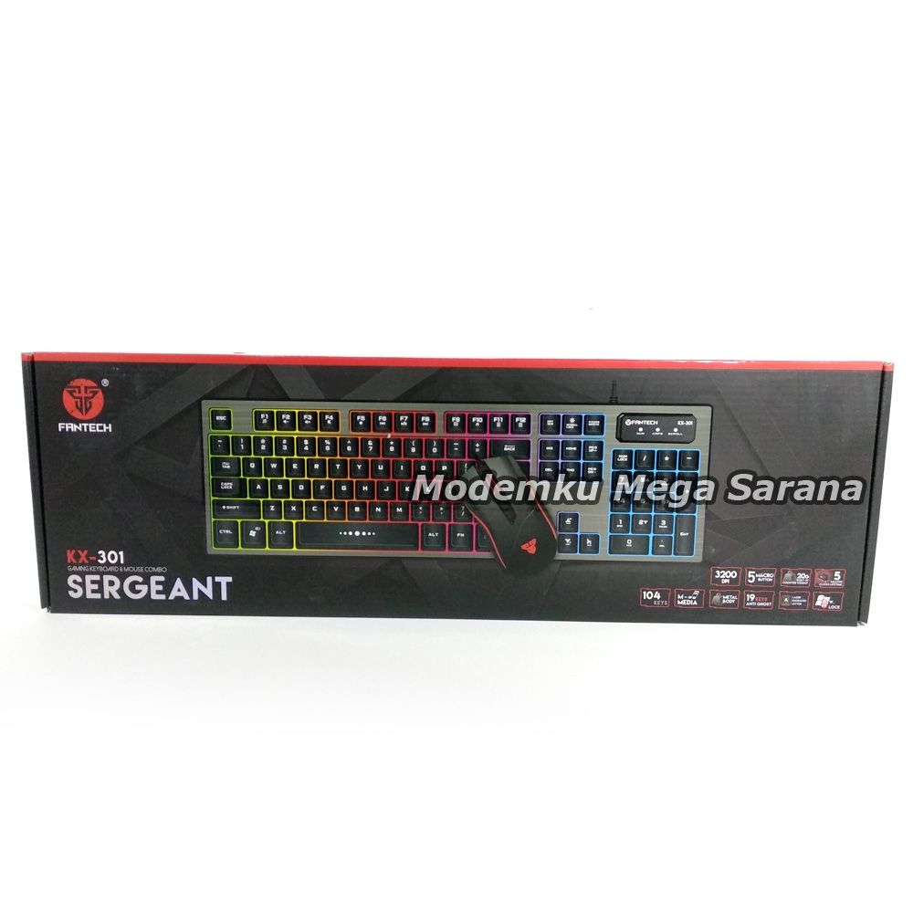 Fantech Keyboard Mouse Gaming Combo KX-301 SERGEANT