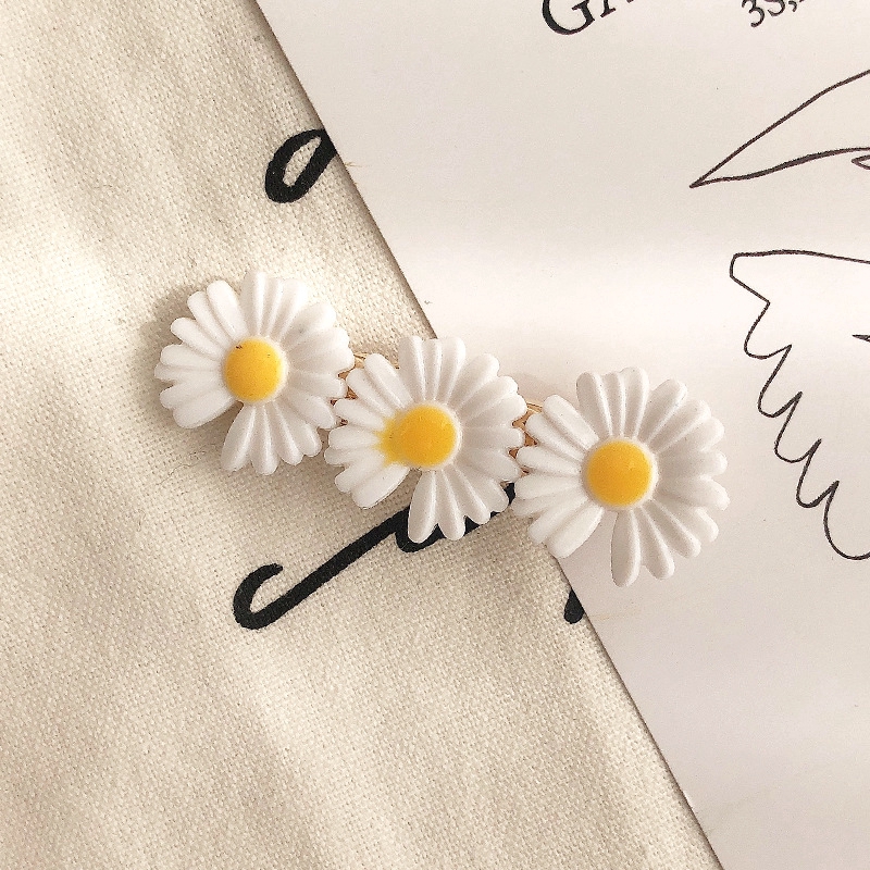 Fashion hairpin headdress Jepit Rambut Model Bunga Daisy Gaya Korea untuk Anak Perempuan