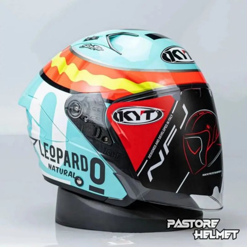Helm KYT NFJ Jaume Leopard / NFJ Dalla Porta / NFJ Leopard / KYT Half Face Produk Original