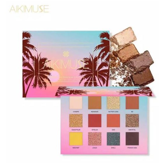 (READY &amp; ORI) Aikimuse 12 Colors Sunset Eyeshadow Palette 305